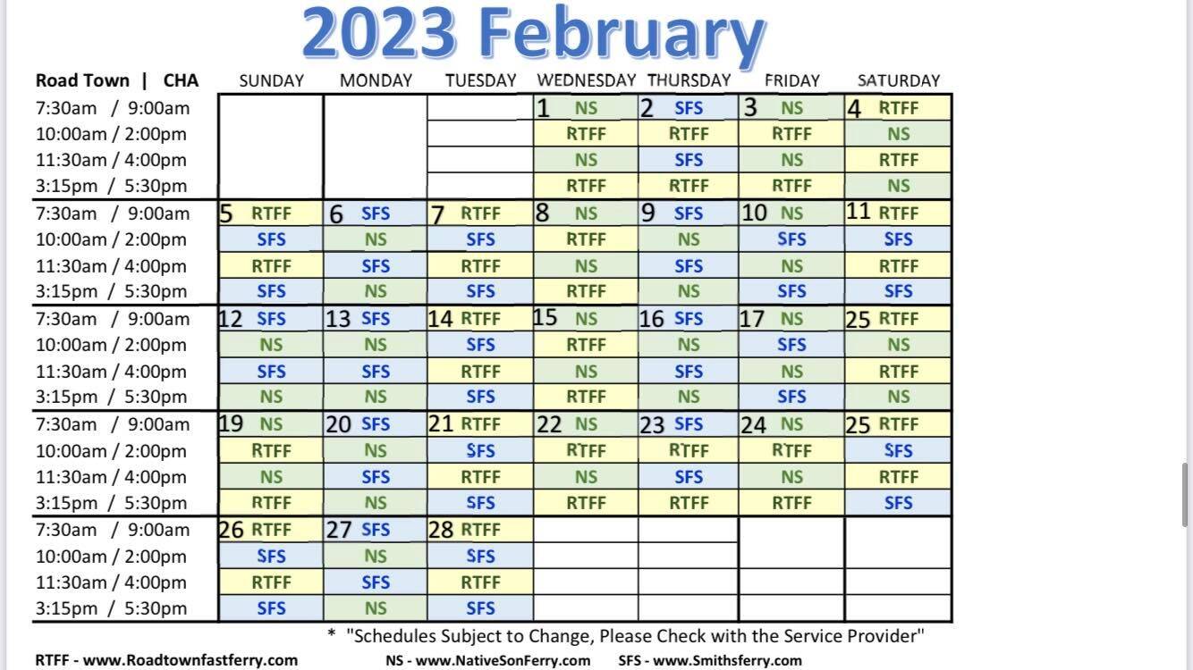 Attached picture February 2023 Ferry Schedule as of 8-7-2022.jpg